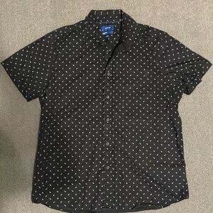 Guitar print short sleeve button down